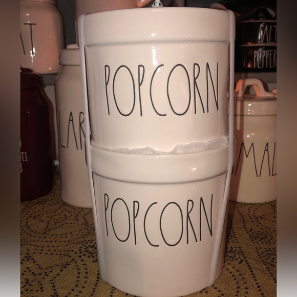 Rae Dunn Dining Rae Dunn Popcorn Set Of 2 White Poshmark